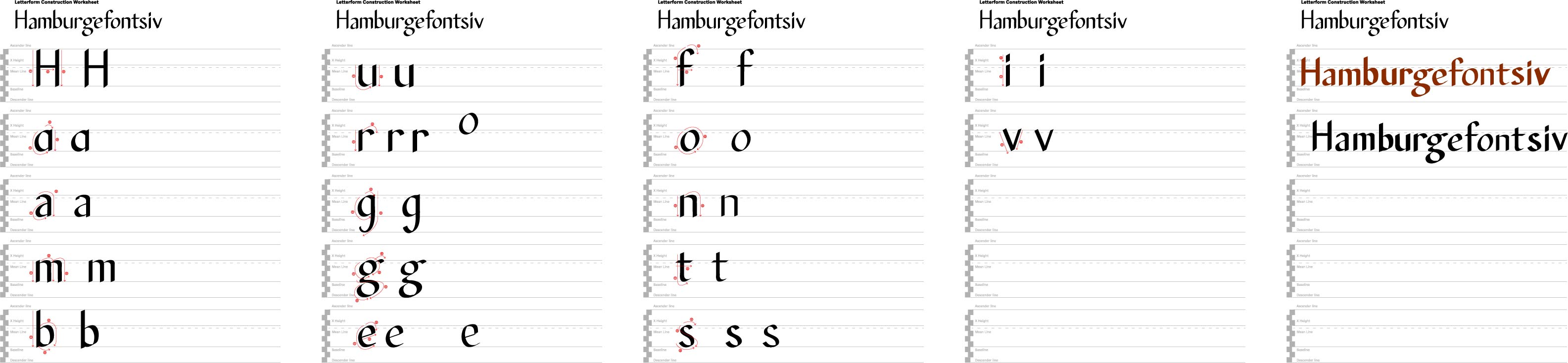 Letterform construction worksheets